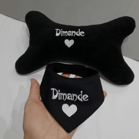 zestaw dla psa czarny z imieniem dimande sweetapaszka.pl